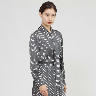 ＜Paul Stuart (Women)＞【ｅｃｌａｔ掲載】【再入荷　／　ウォッシャブル】ラインドット　ブラウス