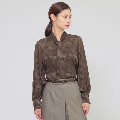 ＜Paul Stuart (Women)＞【ｅｃｌａｔ掲載】【ウォッシャブル】シフォンカットジャカード　ブラウス