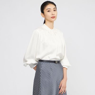 ウォッシャブル】ストレッチダブルサテン ブラウス | Paul Stuart