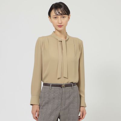 ＜Paul Stuart (Women)＞【ウォッシャブル】バックサテンアムンゼン　ブラウス