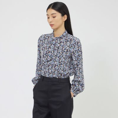 ＜Paul Stuart (Women)＞【ＷＥＢ・一部店舗限定／ウォッシャブル】スモールフラワー　ブラウス