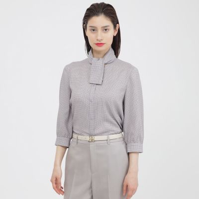＜Paul Stuart (Women)＞【ＷＥＢ・一部店舗限定／ウォッシャブル】スクエアドットプリント　ブラウス