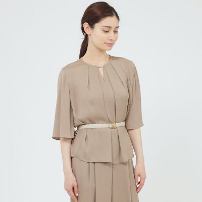 ＜Paul Stuart (Women)＞【ＷＥＢ・一部店舗限定】【ウォッシャブル／防しわ性】バックサテンジョーゼット　ブラウス