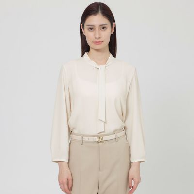 ＜Paul Stuart (Women)＞【ウォッシャブル／防しわ性／吸水速乾】エレガントジョーゼット　ブラウス