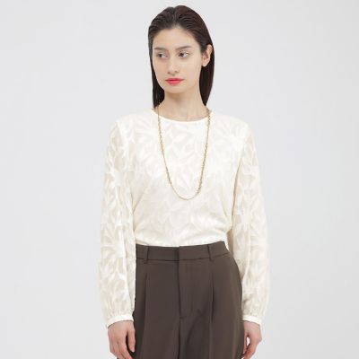 ＜Paul Stuart (Women)＞【ウォッシャブル】シフォンカットジャカード　ブラウス