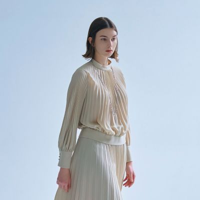 ＜Paul Stuart (Women)＞【ウォッシャブル】ストレッチジョーゼット　ブラウス