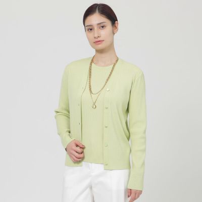 ＜Paul Stuart (Women)＞【ウォッシャブル】レーヨンストレッチ　カーディガン