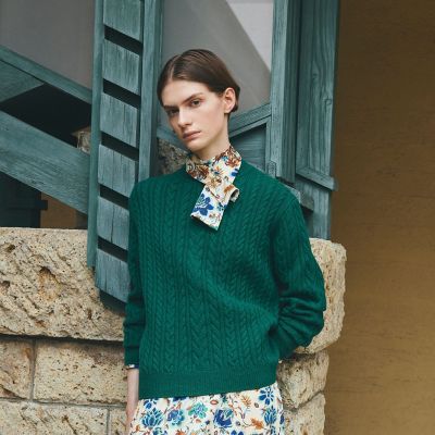 Greer crew neck knit cardigan BK