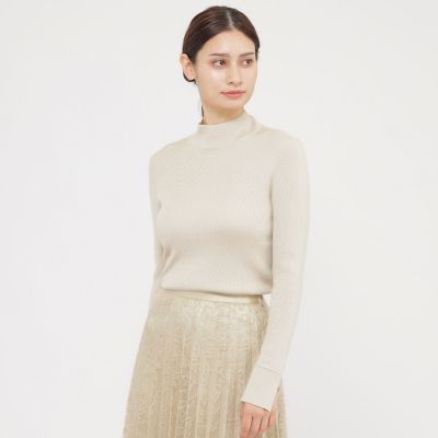 ＜Paul Stuart (Women)＞【ウォッシャブル】ハイゲージラメリブニット　プルオーバー