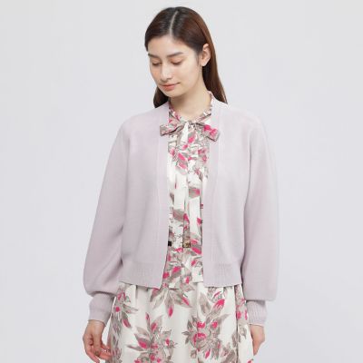 ＜Paul Stuart (Women)＞【ウォッシャブル】ウールラメホールリブ　カーディガン