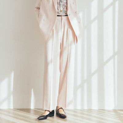 ＜Paul Stuart (Women)＞【Ｐｒｅｃｉｏｕｓ掲載】ウールポリエステルストレッチ　パンツ