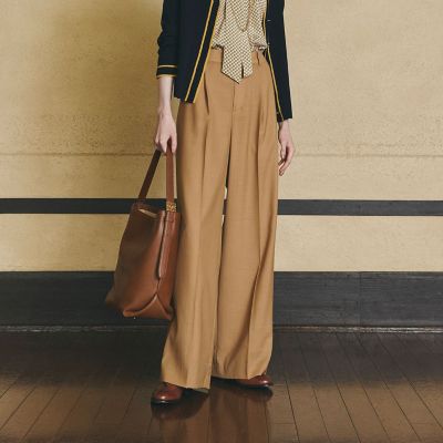 ＜Paul Stuart (Women)＞【ウォッシャブル】ウール混ボイル　パンツ