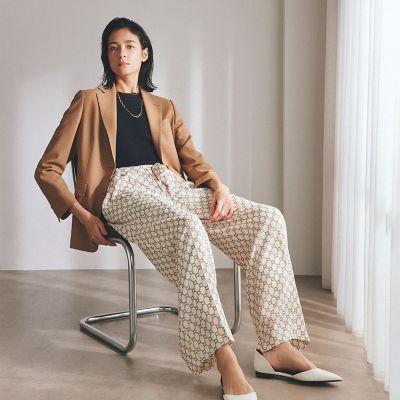 まりも　未使用品　Paul Stuart ボロ Precious掲載】【ウォッシャブル】ロープモノグラム パンツ