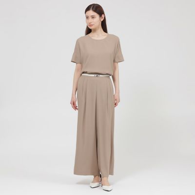 未使用品 ストラスブルゴ 24AW バックサテンジョーゼット ギャザー トップス ウォッシャブル】バックサテンジョーゼット パンツ | Paul Stuart