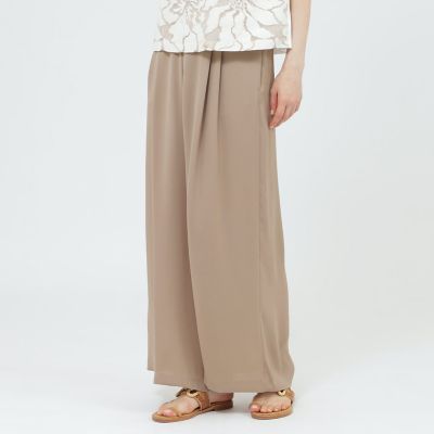 SALUE eggパンツ【ベージュブラウン】 WEB・一部店舗限定】【ウォッシャブル／防しわ性】バックサテン