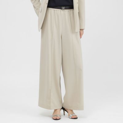 ＜Paul Stuart (Women)＞【ウォッシャブル／防しわ性】ソフトストレッチ　ワイドパンツ