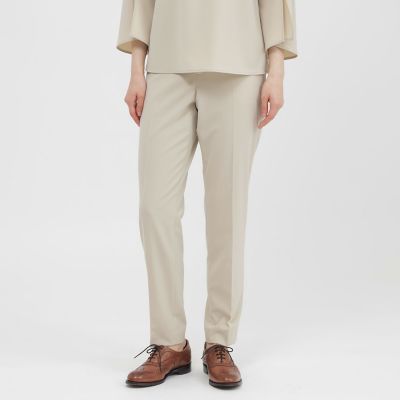 ＜Paul Stuart (Women)＞【Ｎｉｋｋｅｉ　Ｍａｇａｚｉｎｅ掲載】【ウォッシャブル／防しわ性】ソフトストレッチ　テーパードパンツ