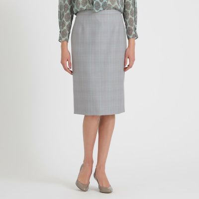 ＜Paul Stuart (Women)＞【８０周年記念アイテム】【ファーストシリーズ】ライトダブルウール４（チェック）　スカート【ウォッシャブル】