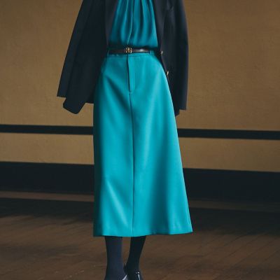 ウール混ダブルサテン スカート | Paul Stuart (Women)/ポール