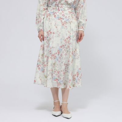＜Paul Stuart (Women)＞【ウォッシャブル】ボタニカルブルームプリント　スカート