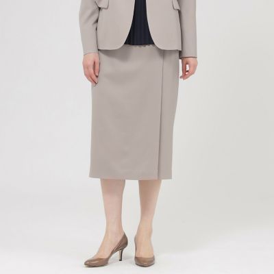 ＜Paul Stuart (Women)＞【Ｎｉｋｋｅｉ　ｍａｇａｚｉｎｅ掲載】【ウォッシャブル】ウーステッドツイル　スカート