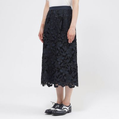 ウォッシャブル】カット刺繍レース スカート | Paul Stuart (Women