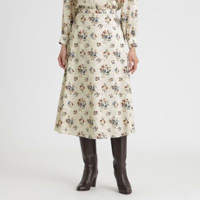 ＜Paul Stuart (Women)＞フローラルウォールプリント　スカート【ウォッシャブル】