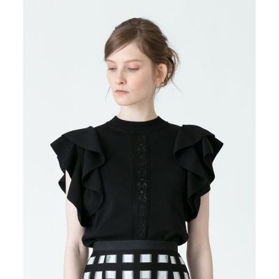 ＜allureville (Women)＞【ＬＯＵＬＯＵ　ＷＩＬＬＯＵＧＨＢＹ】シームフラワーフリルプルオーバー