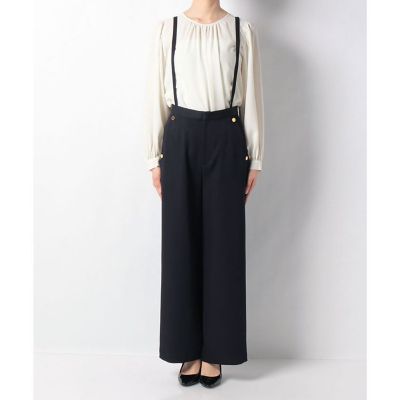 LOULOU WILLOUGHBYポリエステルレーヨンサロペパンツネイビー LOULOU WILLOUGHBYポリエステルレーヨンサロペパンツネイビー
