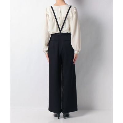 LOULOU WILLOUGHBYポリエステルレーヨンサロペパンツネイビー LOULOU WILLOUGHBYポリエステルレーヨンサロペパンツネイビー