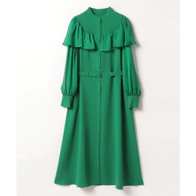 美品☆LOULOU WILLOUGHBY ヨークケープワンピース LOULOU WILLOUGHBY】ラッセルレースティアード