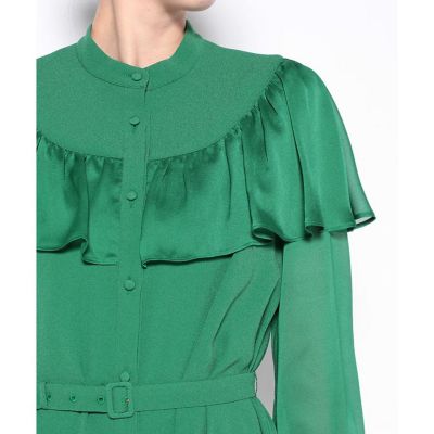 美品☆LOULOU WILLOUGHBY ヨークケープワンピース LOULOU WILLOUGHBY】ラッセルレースティアード