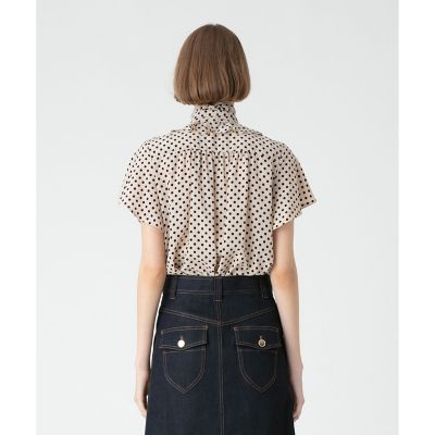 【LOULOU WILLOUGHBY】デシンドットフレアスリーブブラウス LOULOU WILLOUGHBY】デシンドットフレアスリーブ