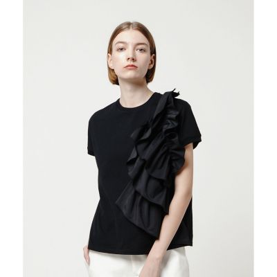 ルルウィルビー✨タフタクチュールT　日本製　フリル　Tシャツ　綿　コットン　M LOULOU WILLOUGHBY】タフタクチュールT