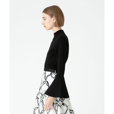 ルルウィルビー　トランペットカフプルオーバー　ニット　ブラック　アルアバイル LOULOU WILLOUGHBY】トランペットカフプルオーバー|allureville