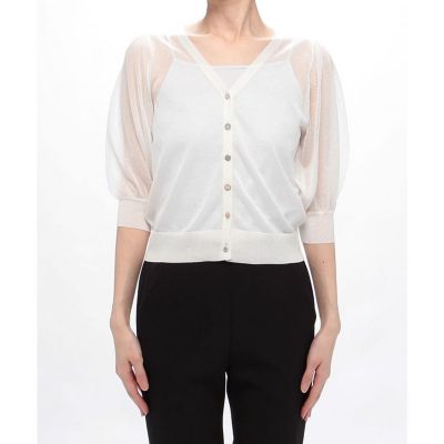 【美品✨】LOULOU WILLOUGHBY ビジューボタンシアーカーディガン 美品✨】LOULOU WILLOUGHBY ビジューボタンシアーカーディガン
