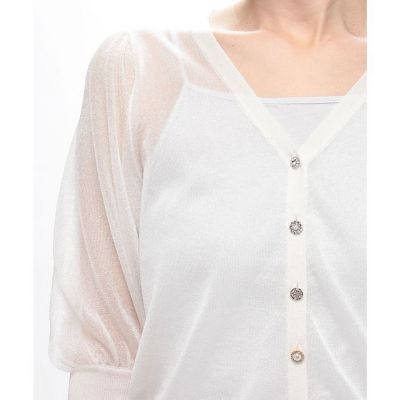 【美品✨】LOULOU WILLOUGHBY ビジューボタンシアーカーディガン 美品✨】LOULOU WILLOUGHBY ビジューボタンシアーカーディガン