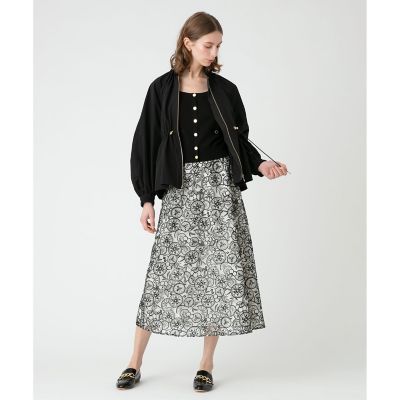 美品　LEPHIL バルーン　ケープブルゾン 黒 LOULOU WILLOUGHBY】グログランパフブルゾン