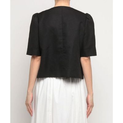 リネンシャンブレーショートジャケット ホワイト　ルルウィルビー LOULOU WILLOUGHBY】リネンシャンブレー