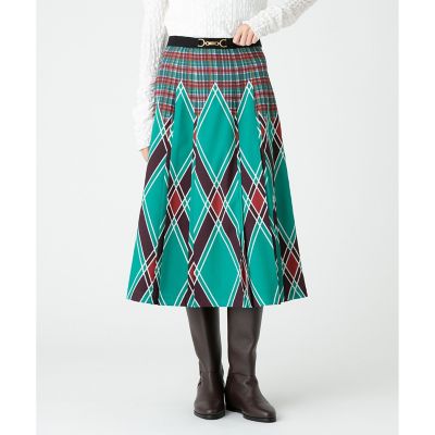 【新品】LOULOU WILLOUGHBY アーガイルチェックプリーツスカート LOULOU WILLOUGHBY】アーガイルチェックプリーツスカート