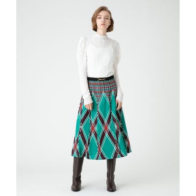 ツイルタータンチェックプリーツスカート 最終価格【新品】bulle de