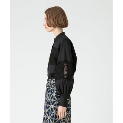【LOULOU WILLOUGHBY/アルアバイル】レーススタンドカラーシャツ LOULOU WILLOUGHBY】レーススタンドカラーシャツ|allureville