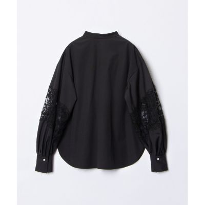 LOULOU WILLOUGHBY レーススタンドカラーシャツ LOULOU WILLOUGHBY】レーススタンドカラー