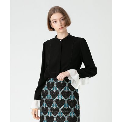 ＜allureville (Women)＞【ＬＯＵＬＯＵ　ＷＩＬＬＯＵＧＨＢＹ】フリルスタンドブラウス