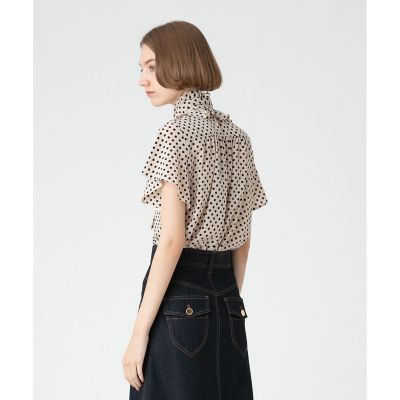 【ＬＯＵＬＯＵ　ＷＩＬＬＯＵＧＨＢＹ】デシンドットフレアスリーブブラウス