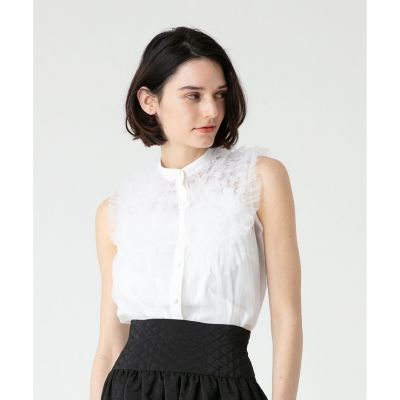 ＜allureville (Women)＞【ＬＯＵＬＯＵ　ＷＩＬＬＯＵＧＨＢＹ】チュールフリルブラウス