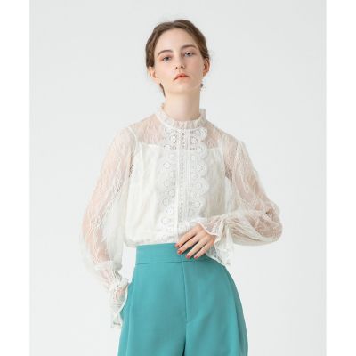 LOULOU WILLOUGHBY】レースオンレースブラウス