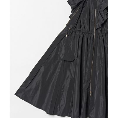 LOULOU WILLOUGHBY】メモリータフタフリルワンピース