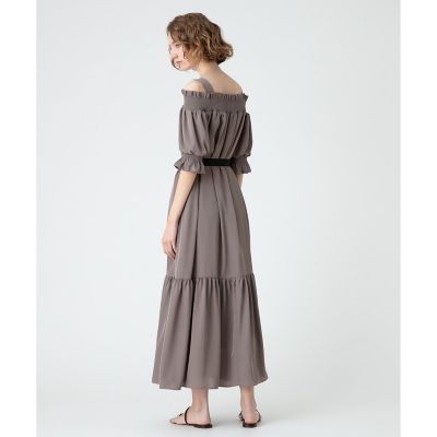 【LOULOU WILLOUGHBY】オフショルシャーリングワンピース LOULOU WILLOUGHBY】オフショルシャーリング