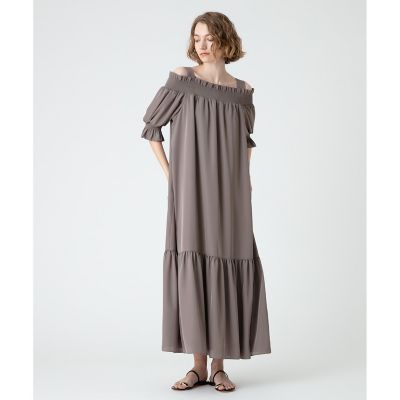 新品✨ LOULOU WILLOUGHBY オフショルシャーリングワンピース LOULOU WILLOUGHBY】オフショルシャーリング